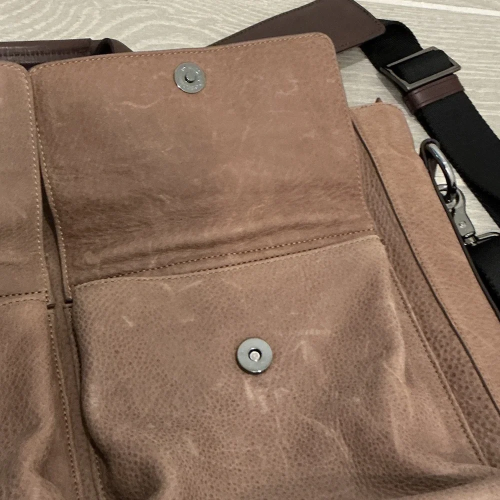 Brahmin Brown Leather Laptop Work Briefcase Bag